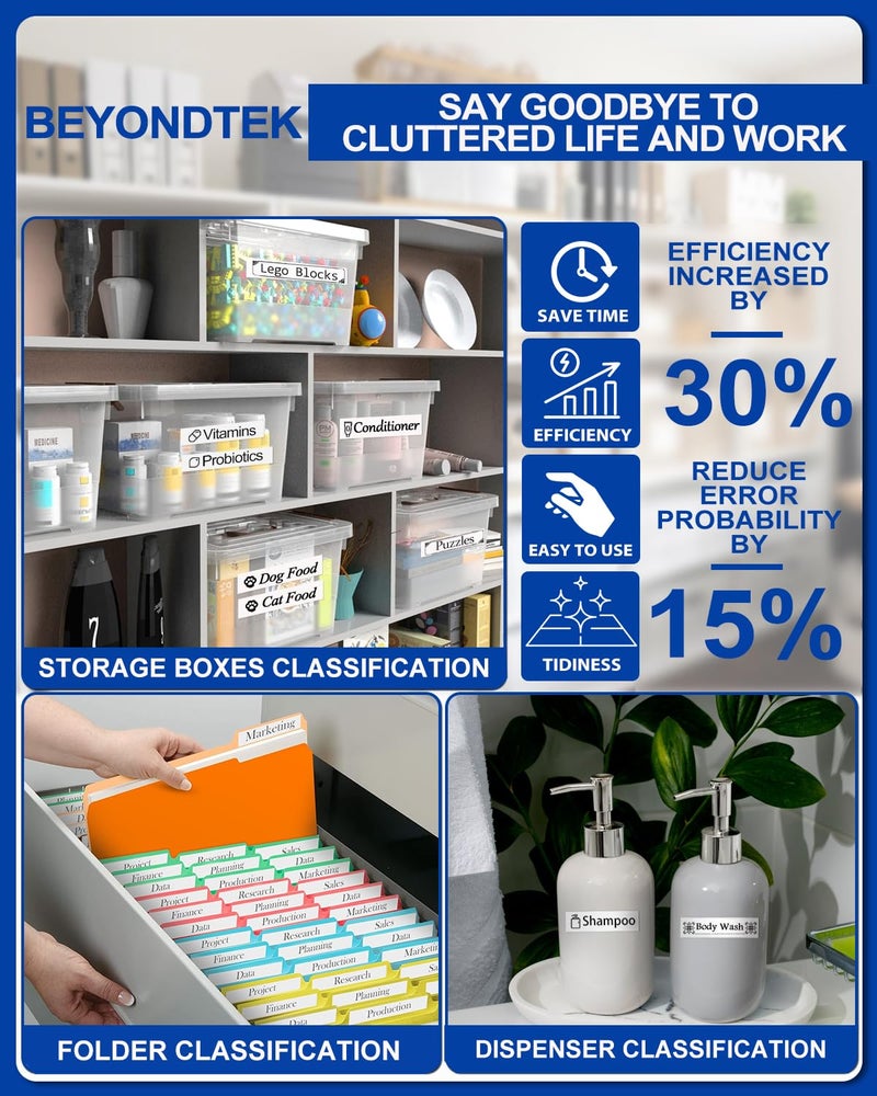 BEYONDTEK M-231 Work for Brother M-k231 Label Tape White Replace with Brother M-k231s Tape 12mm 0.47 White Non-Laminated 0.47" x 26.2' (12mm x 8M) P Touch Label Maker for PT-M95 PT-65 PT-70BM PTM95 PT-90 PT-85 - Image 5